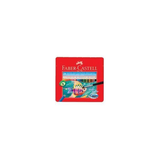 Faber Castell 24 Renk Metal Kutu Aquarel Suluboya Kalemi