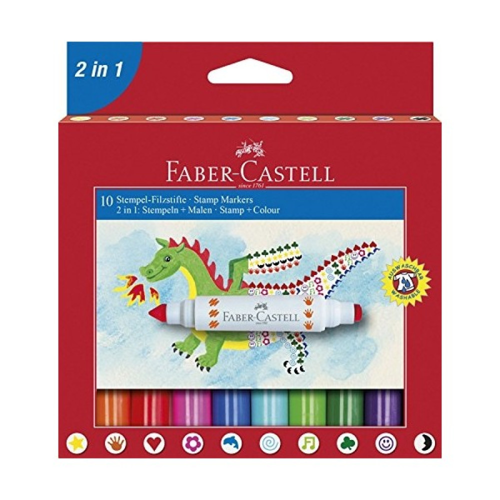 Faber-Castell 2IN1 Jumbo Keçeli Kalem, 10'lu Keçe Uçlu Kalem Fiyatı