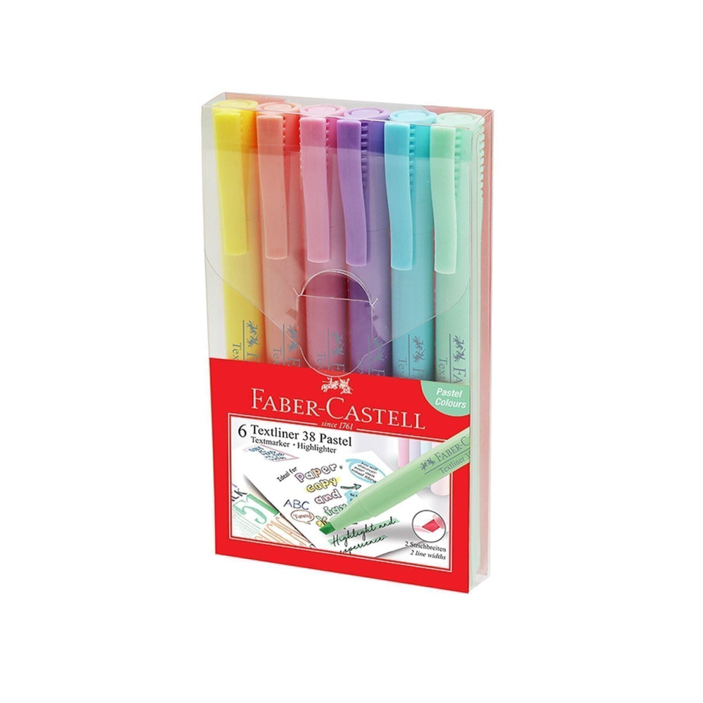 Faber Castell 38 Fosforlu Kalem Pastel Renkler 6 Lı Set Fosforlu Kalem Fiyatı