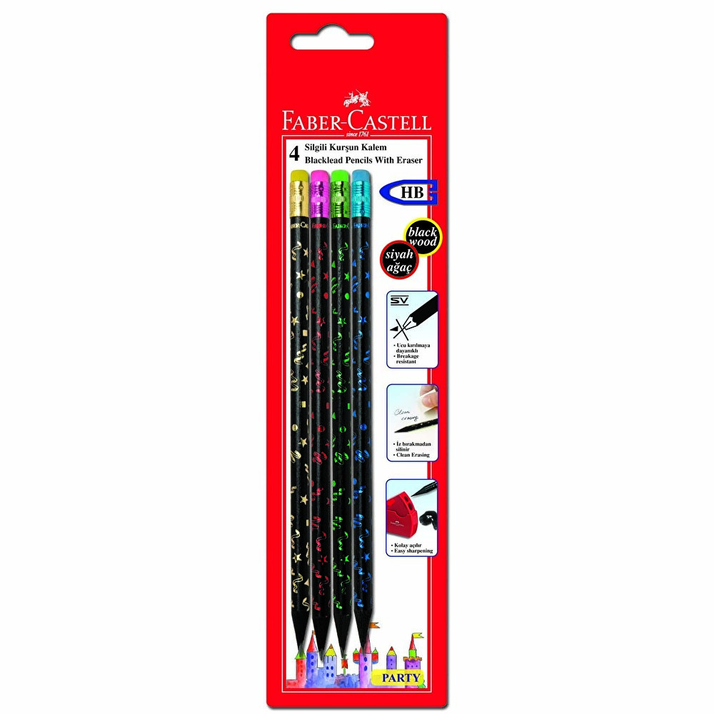 Faber Castell 4'lü Silgili Kurşun Kalem Kurşun (Ahşap) Kalem Fiyatı