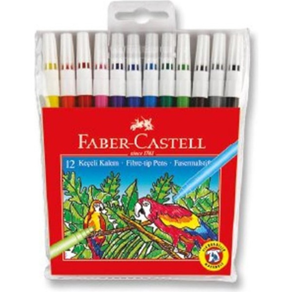 Faber-Castell 5067155130 Keçeli Kalem, 12 Renk Keçe Uçlu Kalem Fiyatı