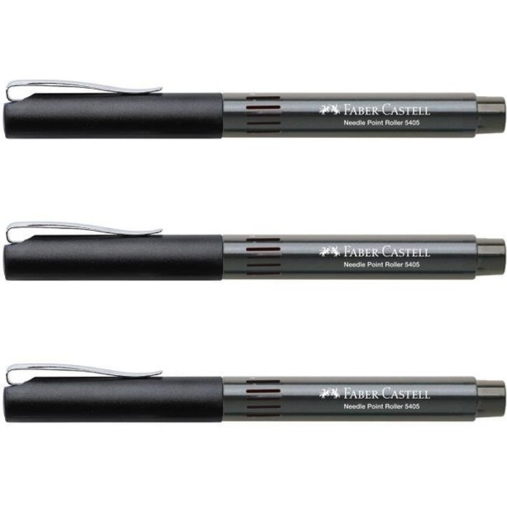 Faber-Castell 5405 İğne Uçlu Roller Kalem Siyah 0.5 mm 3'lü Jel Mürekkepli (Roller) Kalem Fiyatı