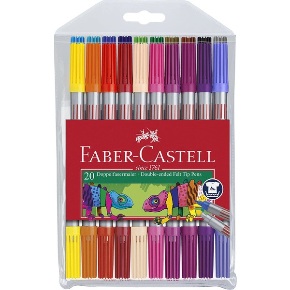 Faber-Castell Çift Taraflı Keçeli Kalem 20 Renk Keçe Uçlu Kalem Fiyatı