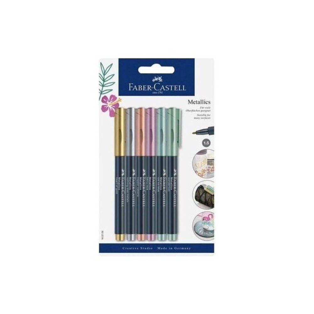 Faber-Castell Çok Amaçlı Markör Metalik 6 Renk Blister (160706) Oto Boyaları Fiyatı