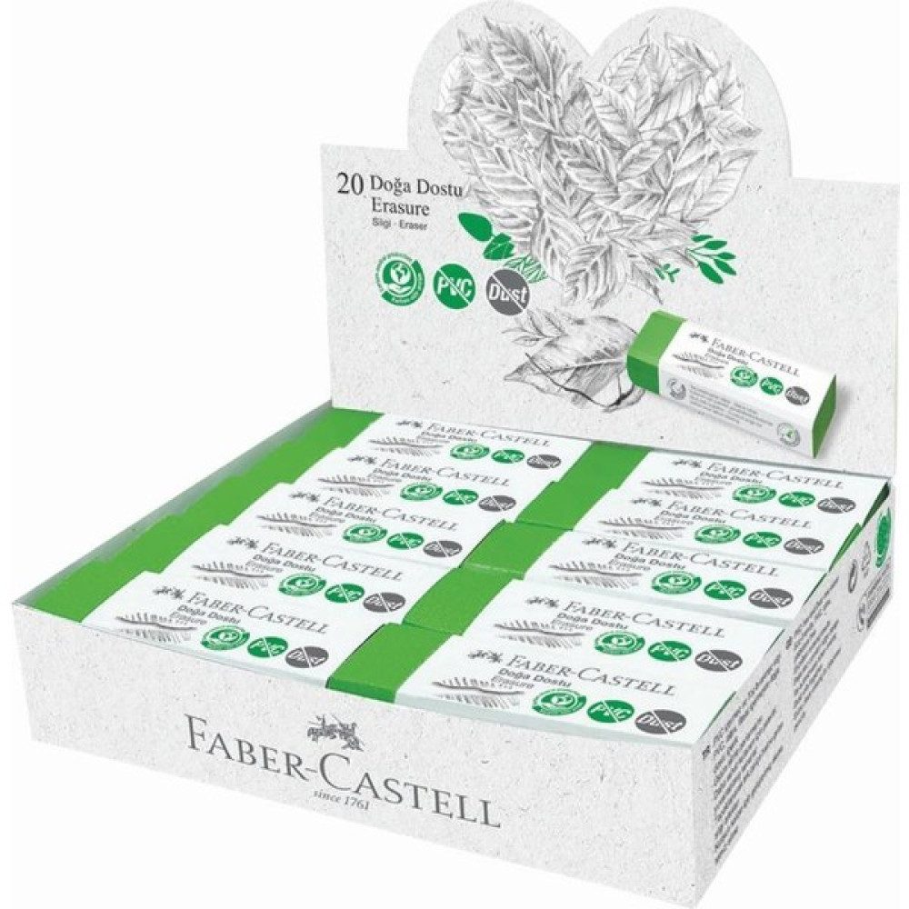 Faber-Castell Doğa Dostu Silgi Dustfree Pvcfree 20'li - Renkli Silgi Fiyatı