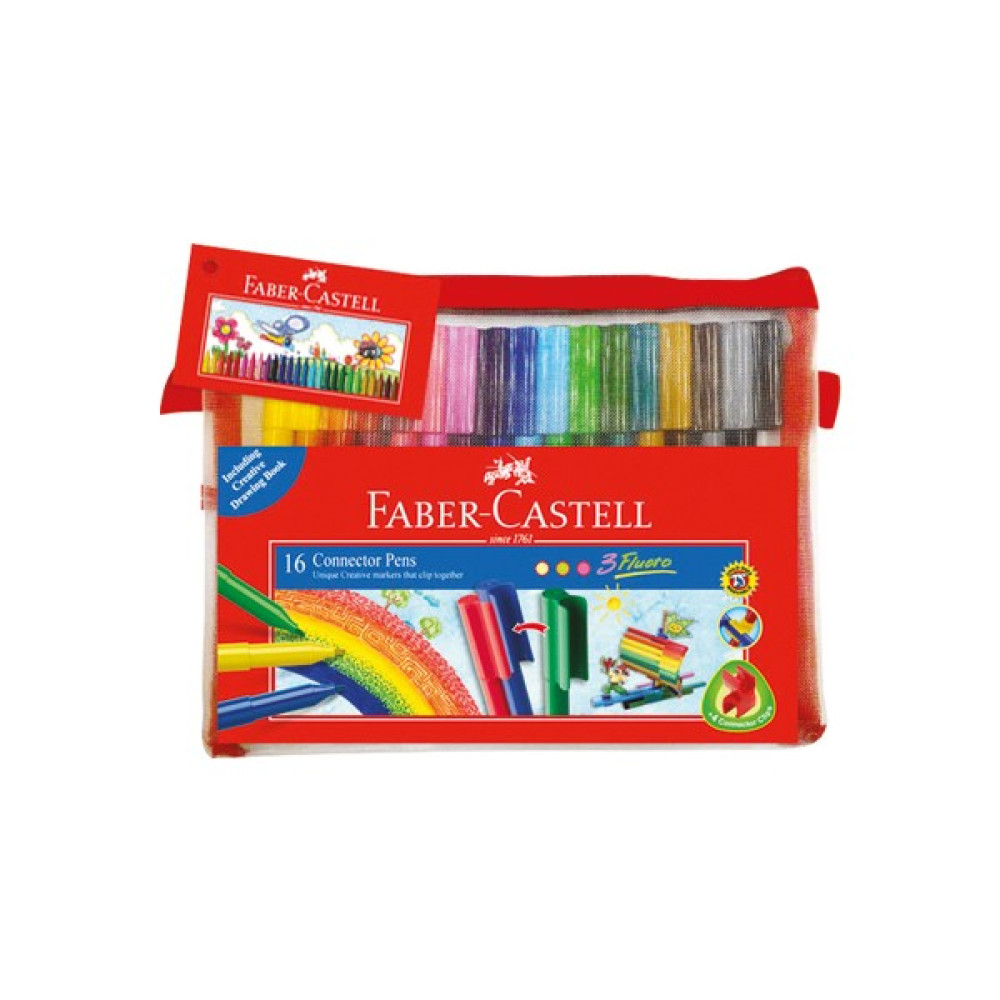 Faber-Castell Eğlenceli Çantalı Keçeli Kalem 16 Renk Keçe Uçlu Kalem Fiyatı