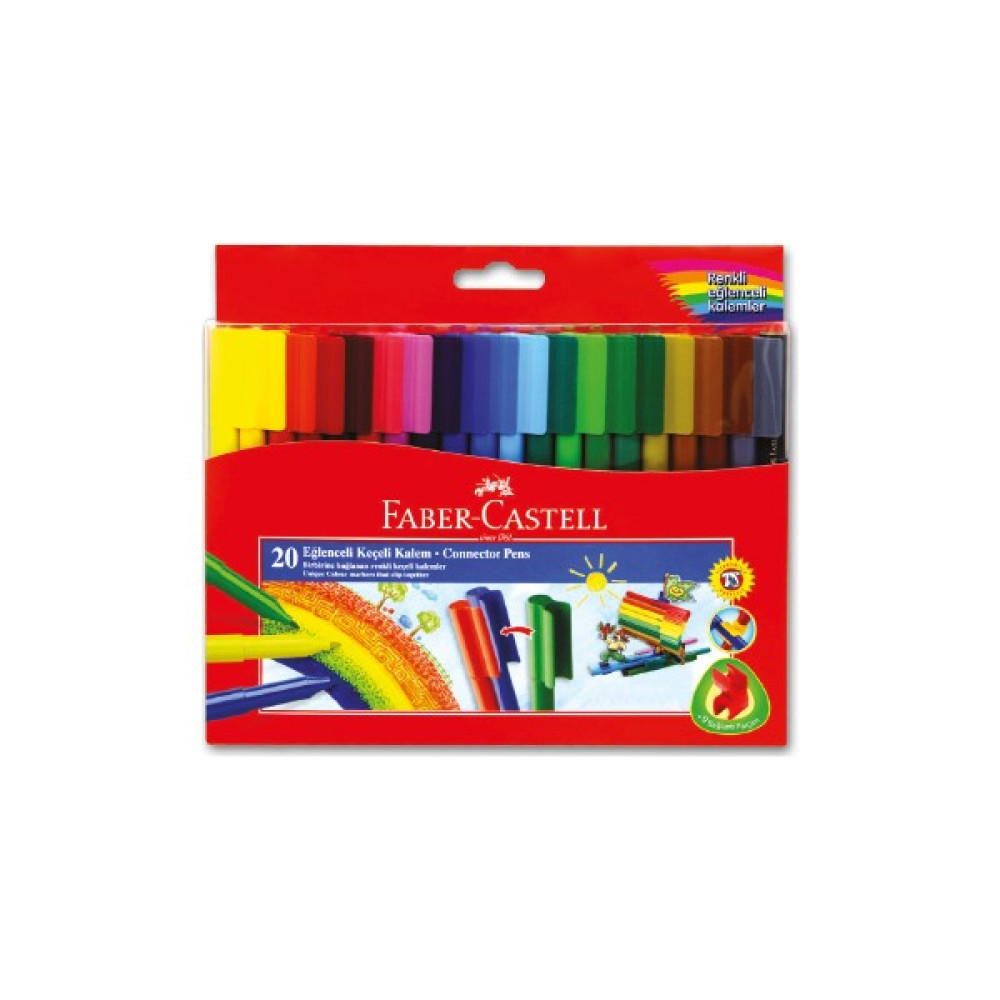 Faber-Castell Eğlenceli Keçeli Kartlı, 60'lı Set - 20'li - Renkli Keçe Uçlu Kalem Fiyatı