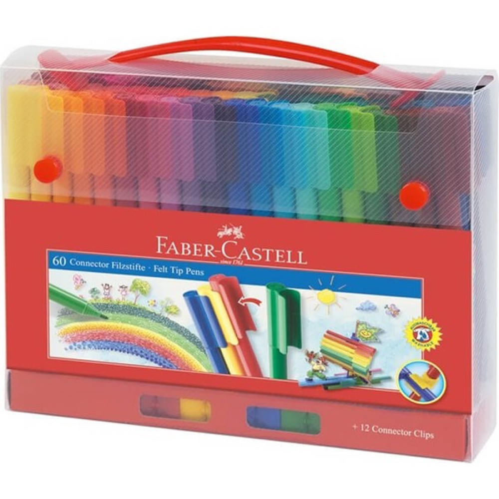Faber-Castell Eğlenceli Keçeli Kartlı, 60'lı Set - Renkli Keçe Uçlu Kalem Fiyatı