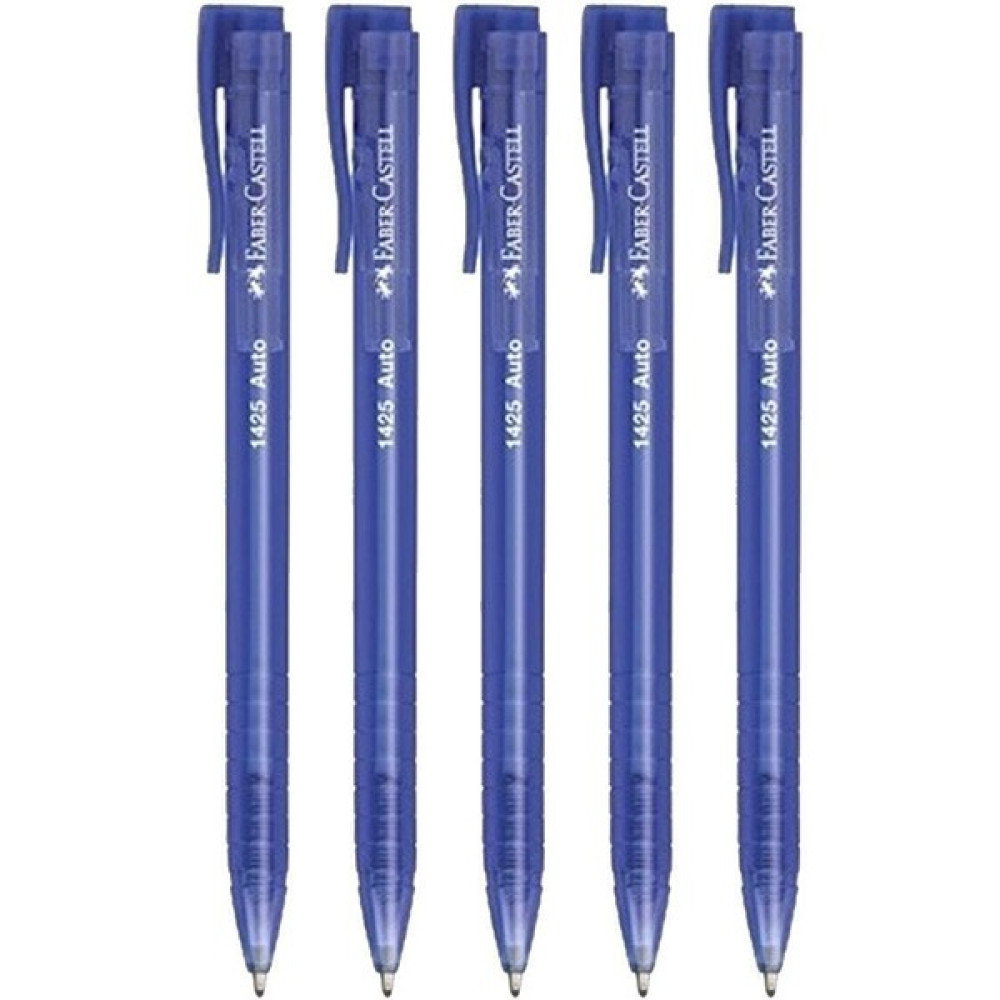 Faber-Castell Faber Castell 1425 Auto Basmalı Tükenmez Kalem 1.0 Mavi 5'li Tükenmez Kalem Fiyatı