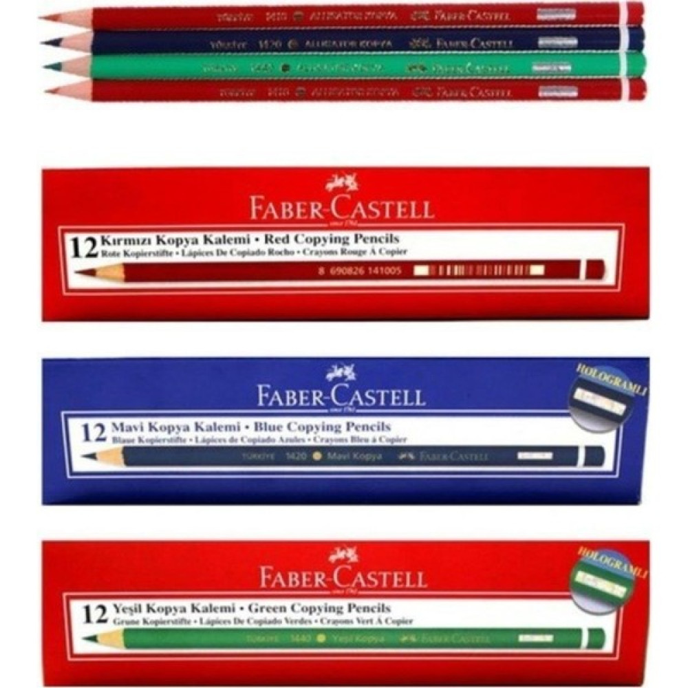 Faber-Castell Faber Castell Faber-Castell Kırmızı 12'li - Yeşil 12'li - Mavi 12'li Kopya Kalemi Mekanik Kurşun (Versatil) Kalem Fiyatı