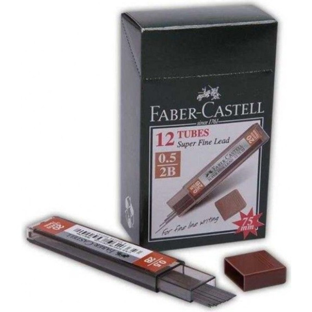 Faber-Castell Faber Castell Faber-Castell Min Süper Fine Lead 2b 75 mm 0.5 mm Versatil Kalem Ucu (12 Tüp) Kesik Uçlu (Kaligrafi) Kalem Fiyatı