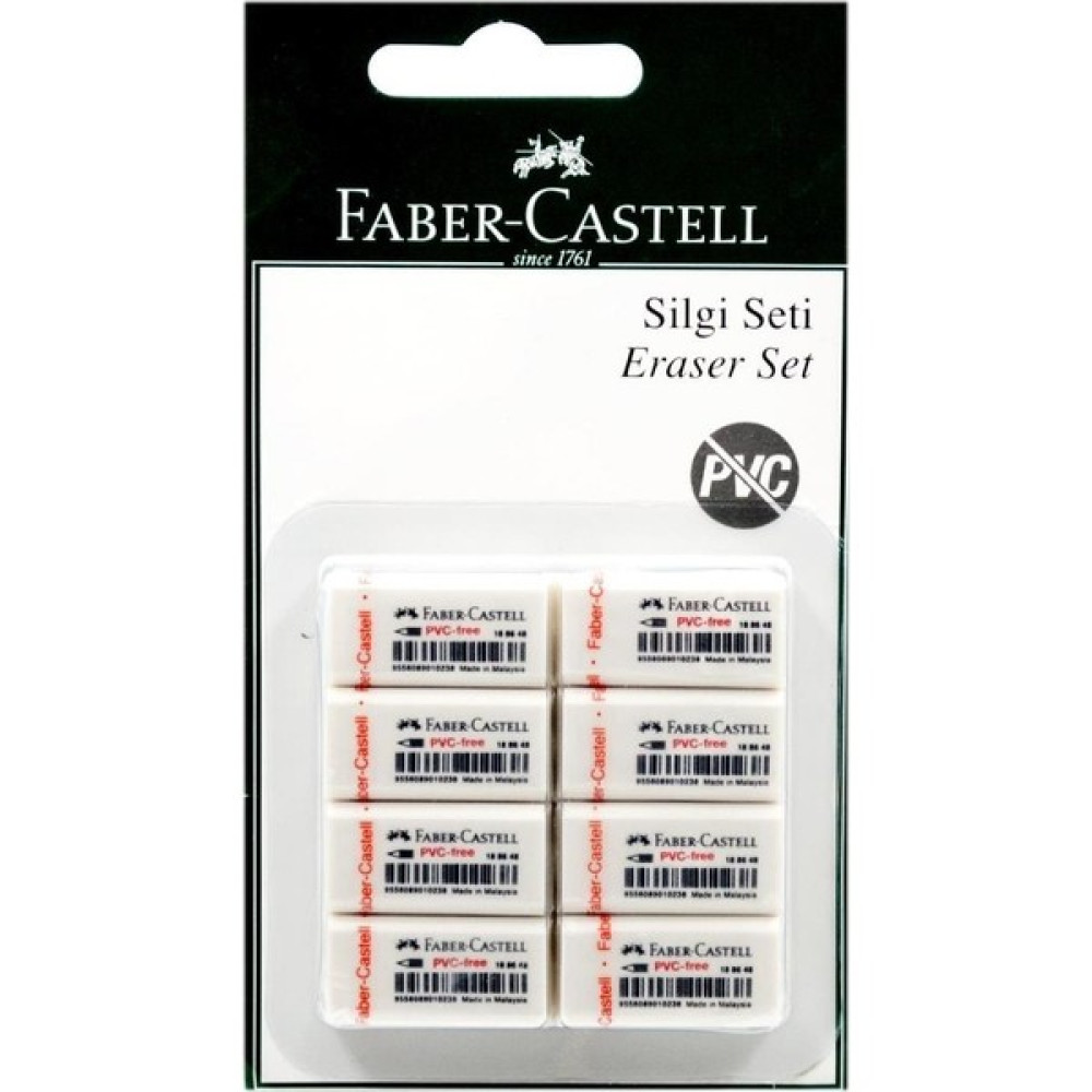Faber Castell Faber-Castell Küçük Boy Pvc Free Beyaz Silgi No:30 Blister 8 Adet Silgi Fiyatı