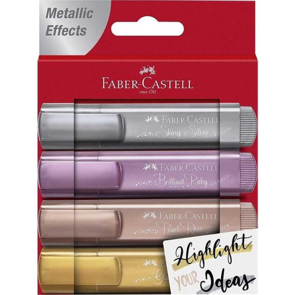 Faber-Castell Faber Castell Metalik Fosforlu Kalem 4 Lü Set(KMZ) - Renkli Fosforlu Kalem Fiyatı