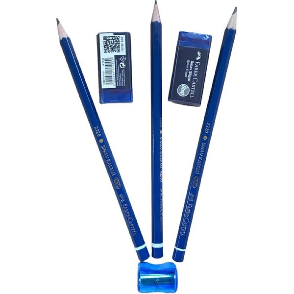 Faber-Castell Faber Castell Sınav Seti - (3 Kalem 2 Silgi) Kalemtraş Hediyeli Kurşun (Ahşap) Kalem Fiyatı