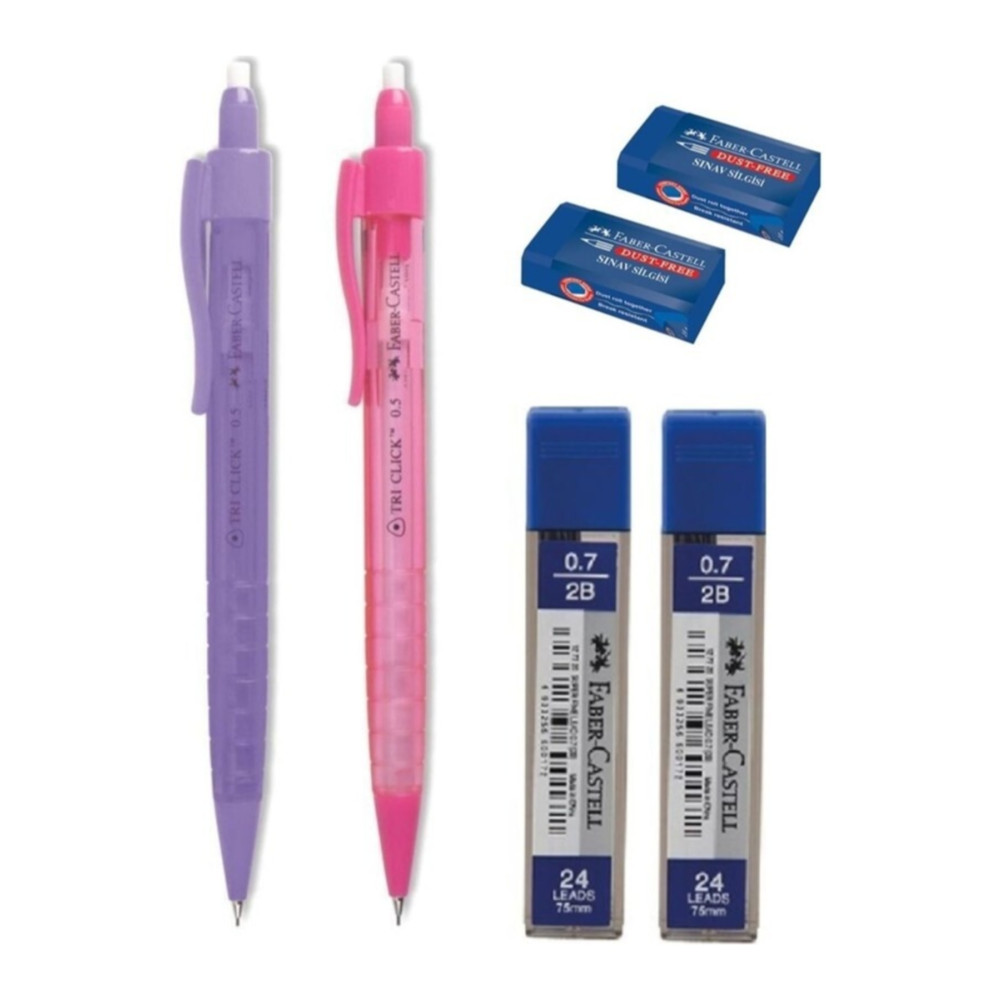 Faber Castell Faber-castell Tri Click Versatil Kalem 0.7 Mm 2li Uç 0.7 Mm Sınav Silgi 2li Kalem & Yazı Gereçleri Fiyatı