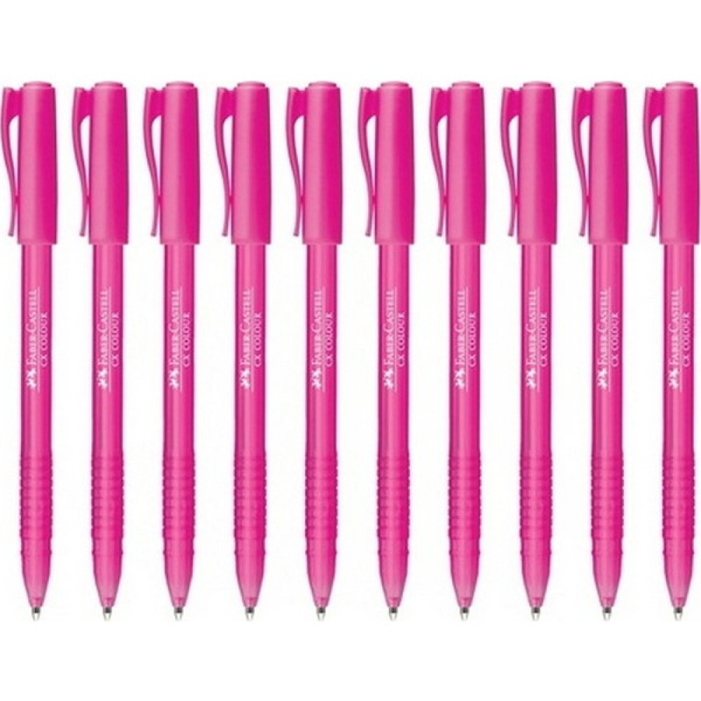 Faber-Castell Faber Cx Colour Renkli Tükenmez Kalem Pembe 10'lu Tükenmez Kalem Fiyatı