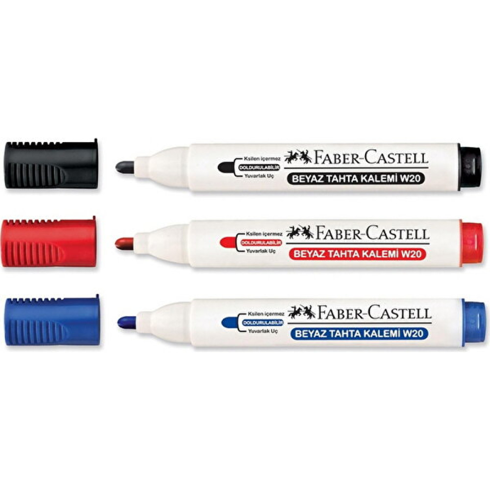 Faber-Castell Faber W20 Beyaz Tahta Kalemi 3'lü Set Yazı Tahtası Kalemi Fiyatı