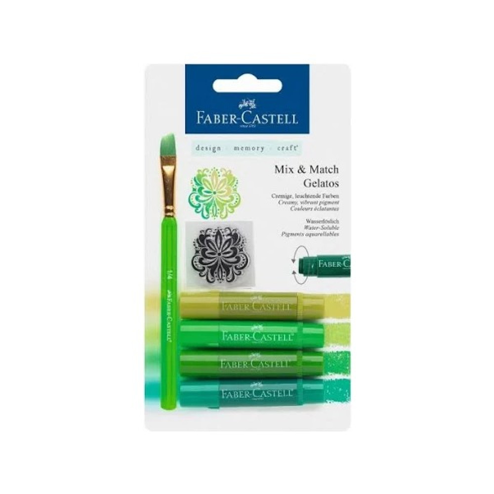 Faber-Castell Gelato Mum Boya Yeşil Tonları 4 renk Mum Boya Fiyatı