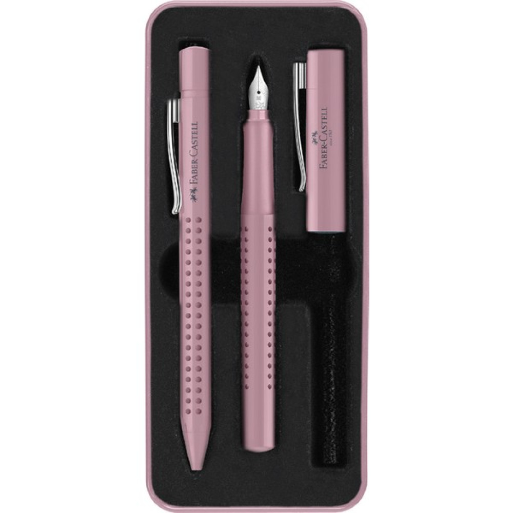 Faber-Castell Grip 2010 Dolma + Tükenmez Kalem Set Gül Rengi Dolma Kalem Fiyatı