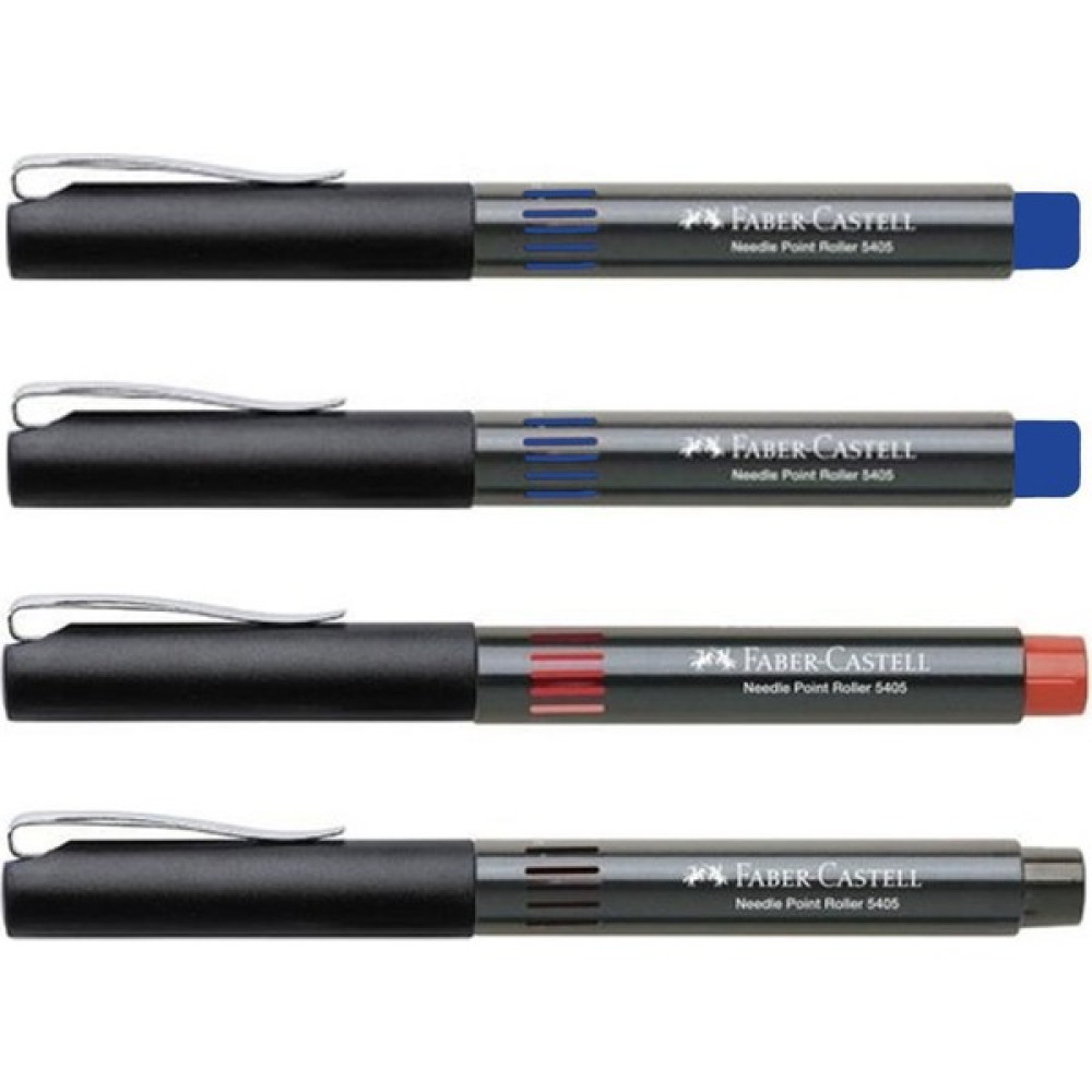 Faber-Castell İğne Uçlu Roller Kalem 0.5 mm Mavi 2'li + Kırmızı Tekli + Siyah Tekli Jel Mürekkepli (Roller) Kalem Fiyatı