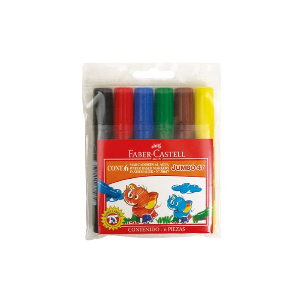 Faber-Castell Jumbo 47 Markör 6'lı Poşet Keçe Uçlu Kalem Fiyatı