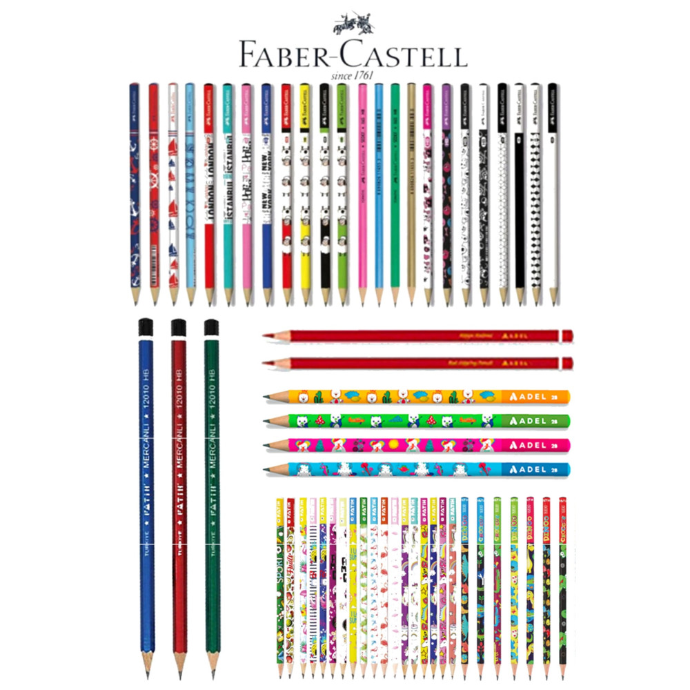 Faber Castell Kaliteli Karışık 12li Kurşun Kalem Faber+adel+bic+fatih Kurşun (Ahşap) Kalem Fiyatı