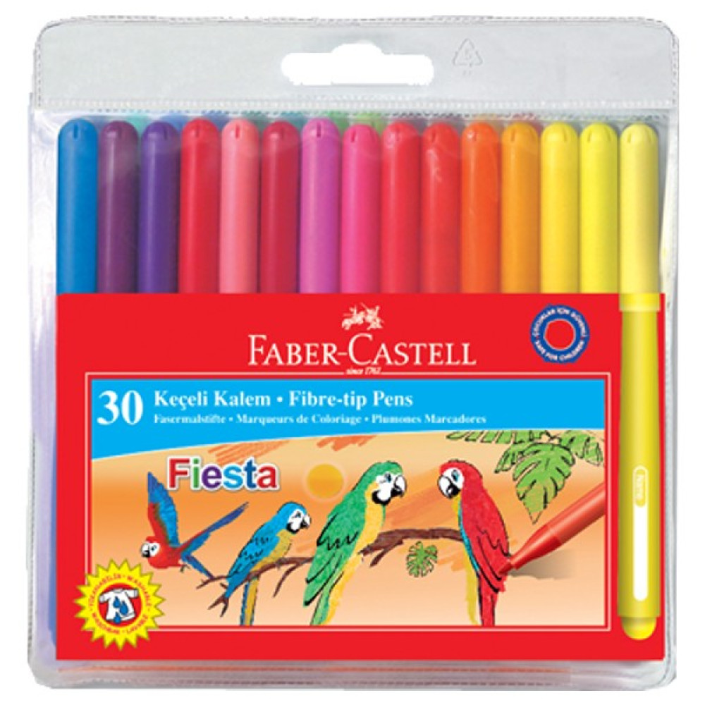 Faber-Castell Keçeli Kalem Fiesta 30 Renk Keçe Uçlu Kalem Fiyatı