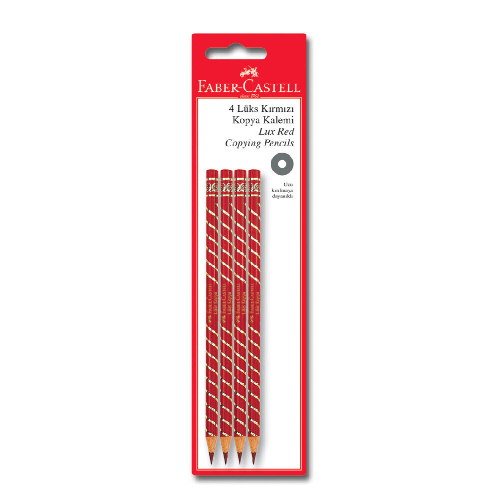 Faber Castell Lüks Kırmızı Kopya Boya Kalemi 4'Lü Kurşun (Ahşap) Kalem Fiyatı