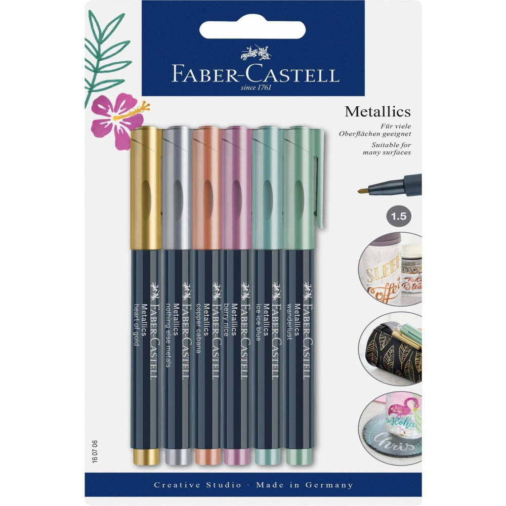 Faber Castell Metalik Markör 6lı Set Keçe Uçlu Kalem Fiyatı