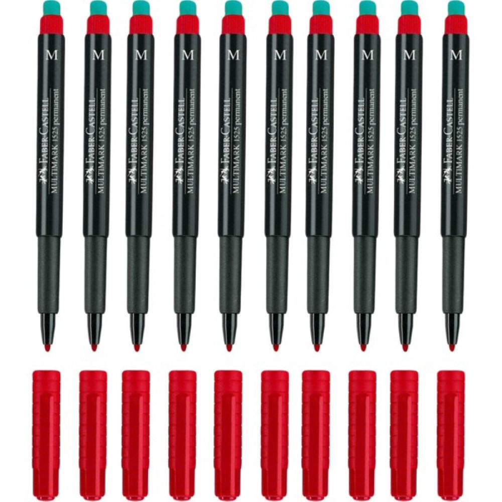 Faber-Castell Multimark 1525 M Asetat Kalemi 1.0 mm Kırmızı 10 Adet CD-DVD-Asetat Kalemi Fiyatı