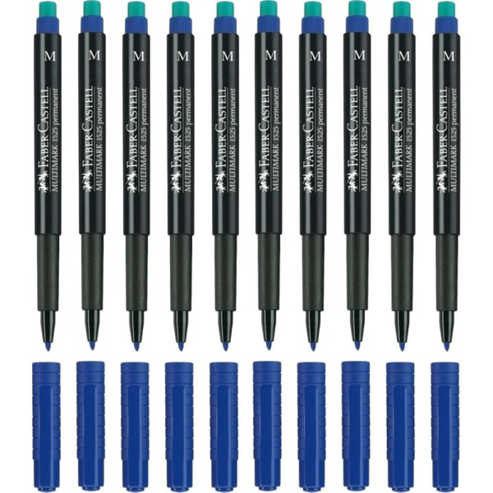 Faber-Castell Multimark 1525 M Asetat Kalemi 1.0 mm Mavi 10 Adet CD-DVD-Asetat Kalemi Fiyatı