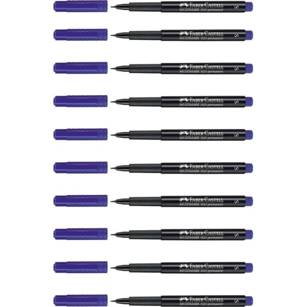 Faber-Castell Multimark Asetat Kalemi Permanent S Seri Mavi 1523 51 (10 Lu Kutu) - Karışık-Çok Renkli - Standart CD-DVD-Asetat Kalemi Fiyatı
