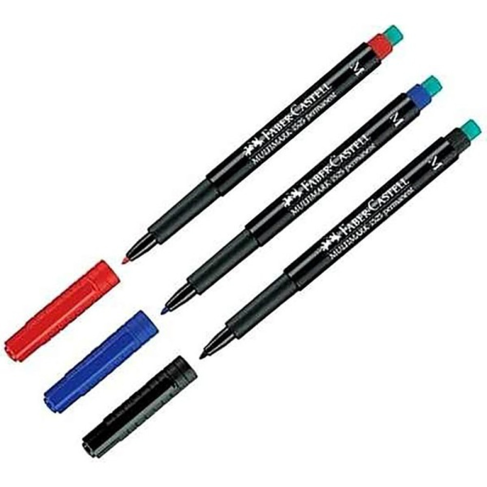 Faber-Castell Multimark Permanent M Asetat Kalemi 1.0 mm 3 Renk CD-DVD-Asetat Kalemi Fiyatı