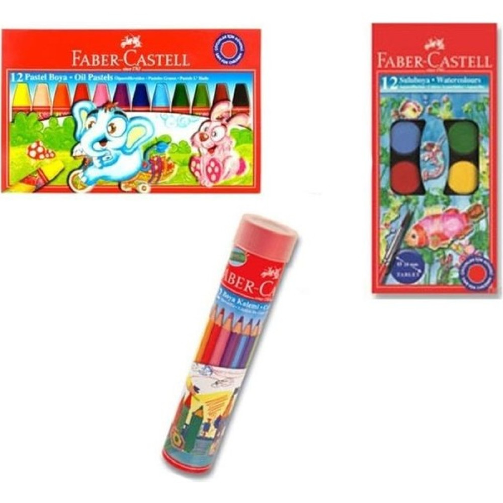 Faber-Castell Ofisinn Pastel Boya + Sulu Boya Seti + Kuruboya 12'li Sulu Boya Fiyatı