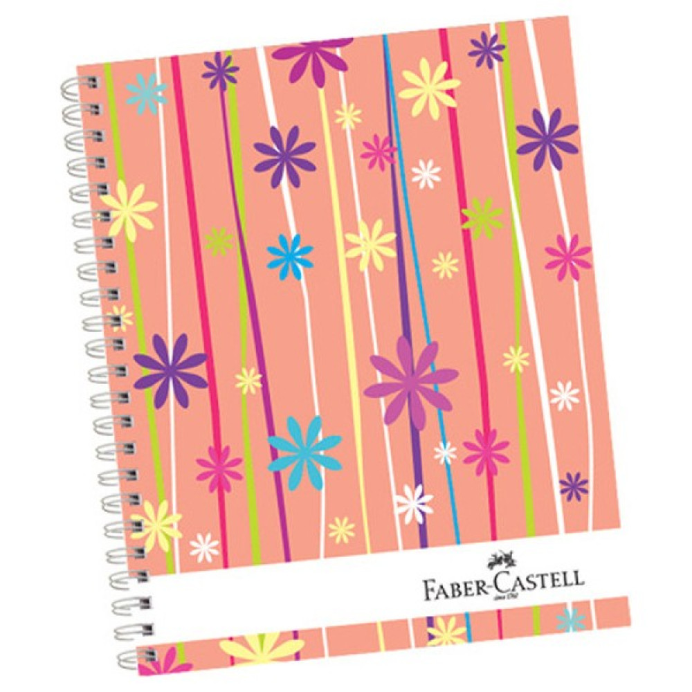 Faber-Castell Sert Kapak Seperatör 3+1 Çiçekler Defter 80gr 120 Yaprak (stok Defter Fiyatı