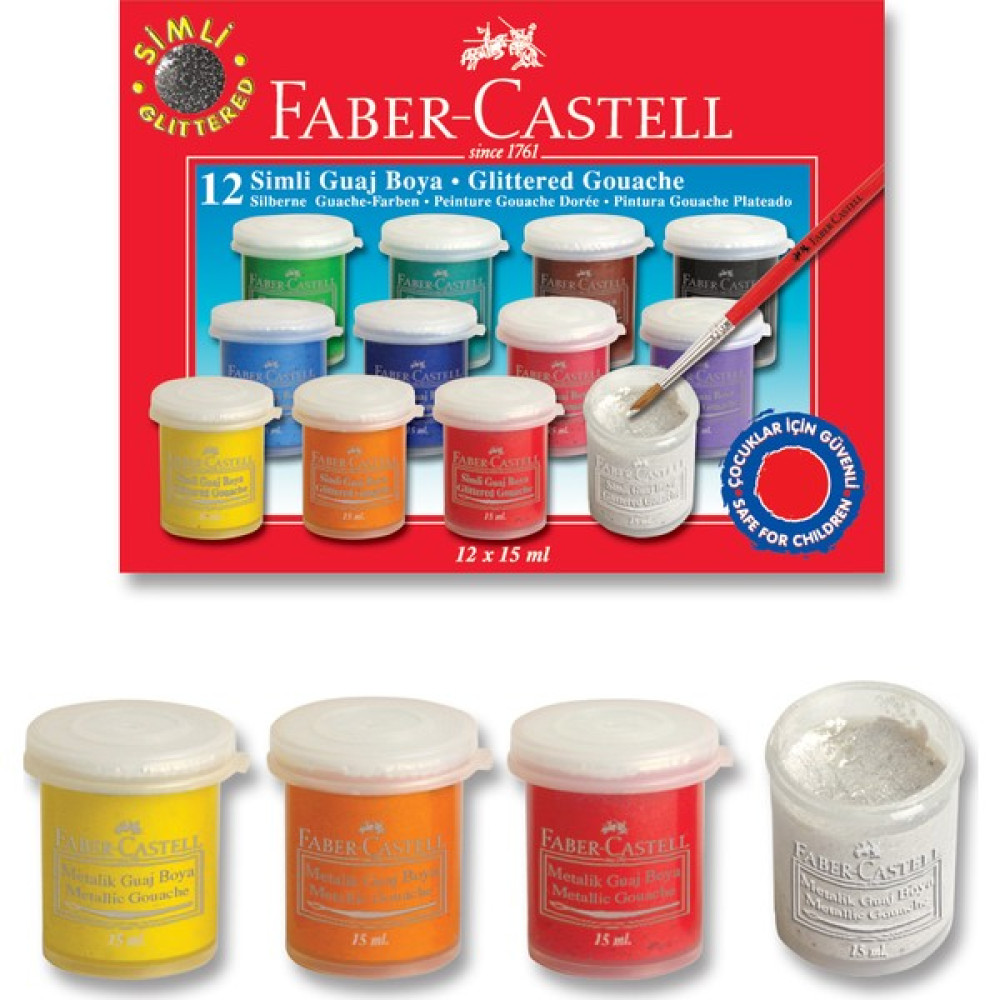 Faber-Castell Simli Guaj Boya 12 Renk Guaj Boya Fiyatı
