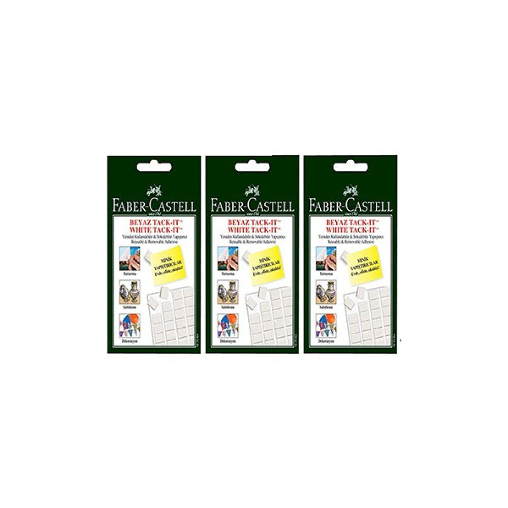 Faber-Castell Tack-It Yapıştırıcı 3 Adet (90 x 3 ) - Beyaz - 3'lü Yapıştırıcı - Tutkal Fiyatı