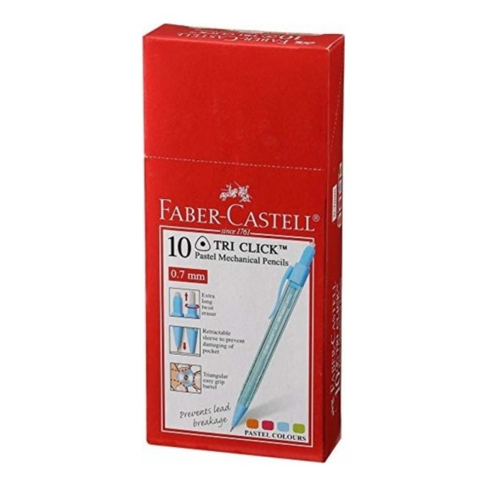 Faber-Castell Tri Click 07 Kalem - 10 Adet Karışık Renk Mekanik Kurşun (Versatil) Kalem Fiyatı