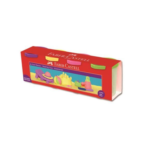 Faber-CastellSilindir Oyun Hamurları 4 Pastel Renk Oyun Hamuru