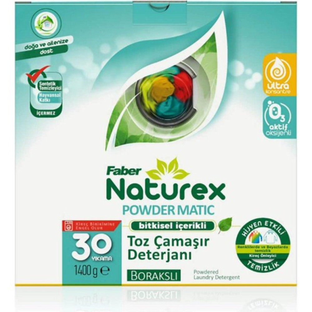 Faber Naturex Borakslı Beyazlar için Toz Çamaşır Deterjanı 1.4 kg Kutu - 1,4 kg Çamaşır Deterjanı Fiyatı