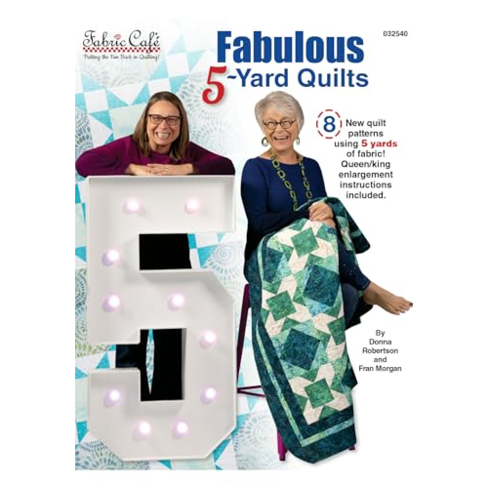 Fabric Cafe 2025 Fabulous 5-Yard Quilts - 8 New Printed Patterns - Simple Quilting Method - Queen/King Size Enlargement