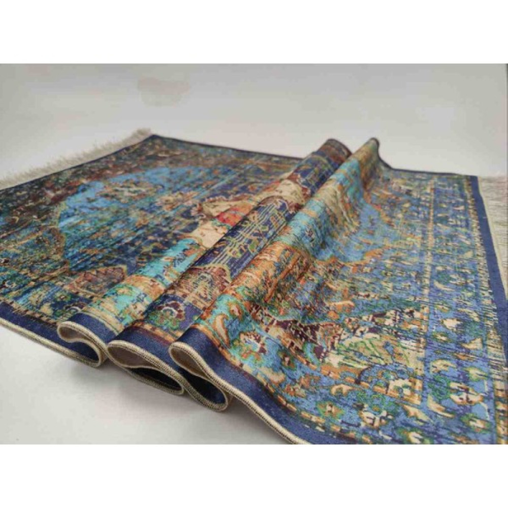 Fabric Mavi Gölgeli Kadife Seccade - Koyu Mavi - 65 x 115 cm Seccade Fiyatı