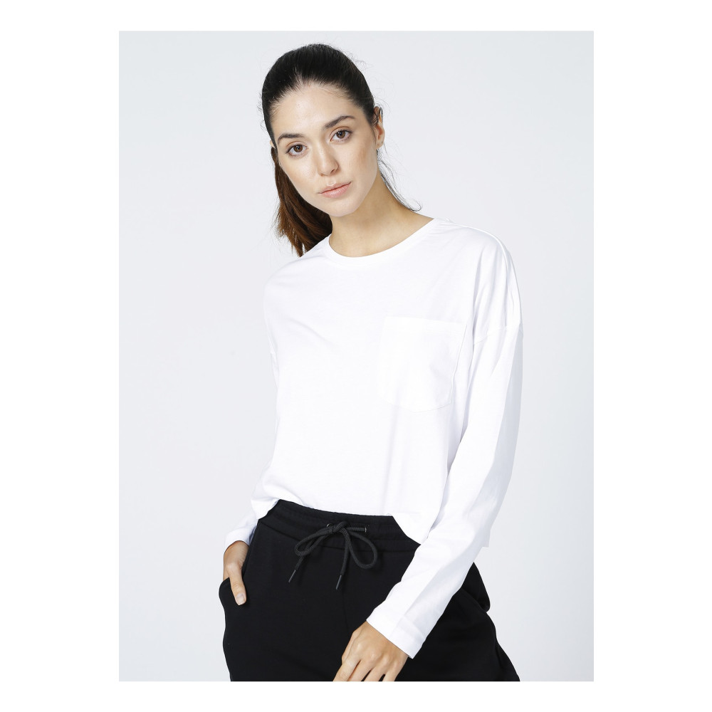 Fabrika Bisiklet Yaka Beyaz Kadın T-shirt - Yart XL Beden Bayan T-shirt Fiyatı