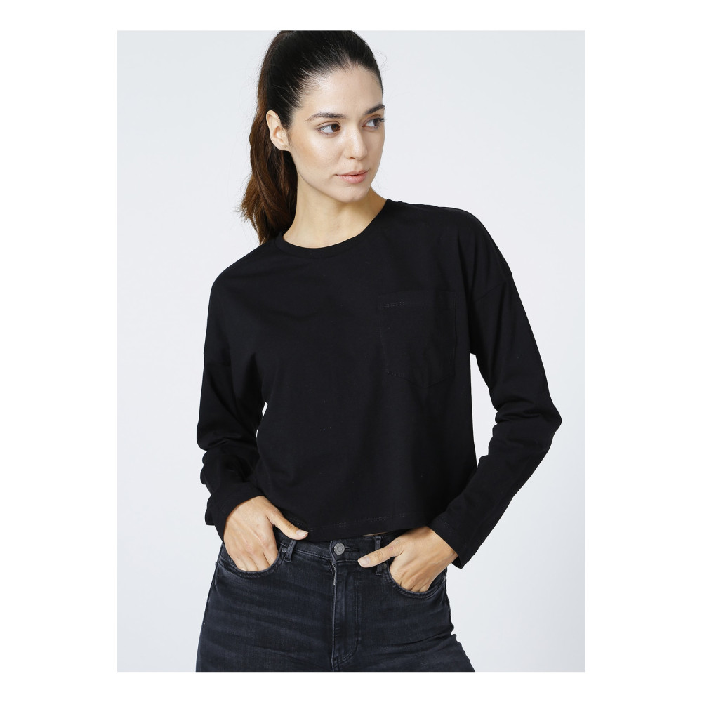 Fabrika Bisiklet Yaka Siyah Kadın T-shirt - Yart XL Beden Bayan T-shirt Fiyatı