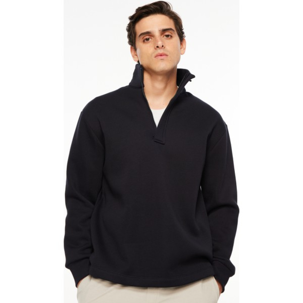 Fabrika Sports Dik Yaka Düz Lacivert Erkek Sweatshırt FS3WM-SWT256 Erkek Sweatshirt Fiyatı