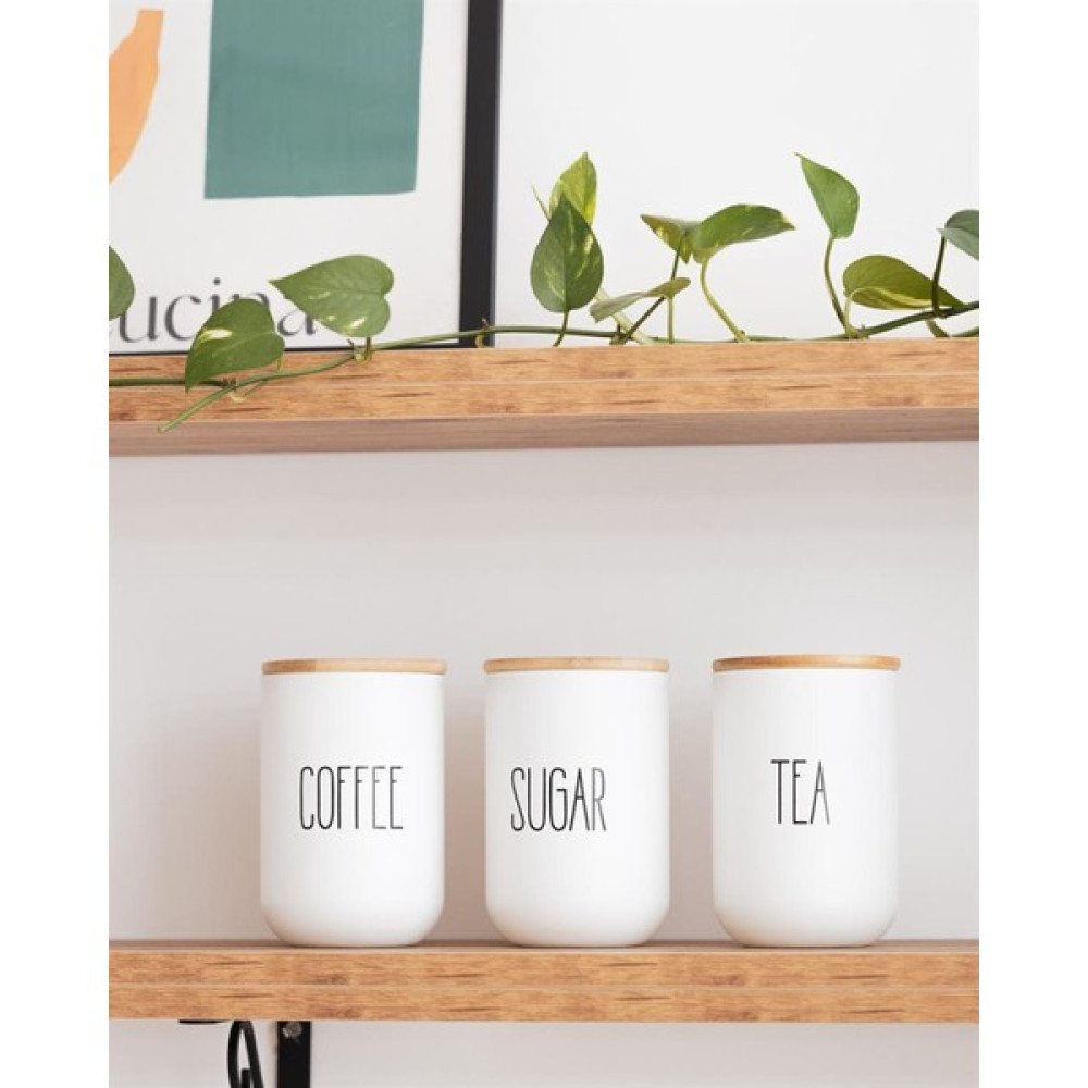 Fabriq Home 3 Lü Lüx Cam Bambu Vakum Kapaklı Sugar/ Coffee/ Tea Saklama Kabı 1000 Ml. Saklama Kapları Fiyatı
