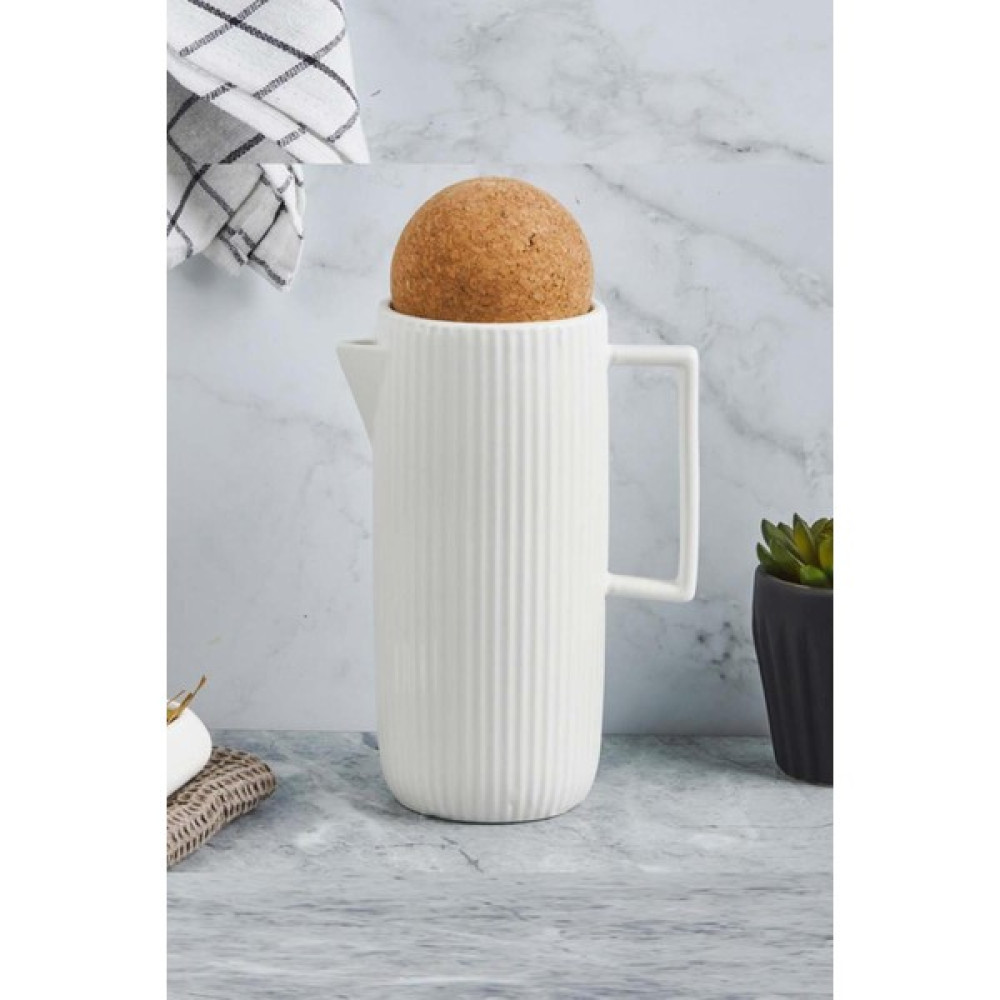 Fabriq Home Porselen 1000 ml Yaglık Mantar Top Kapaklı Saklama Kapları Fiyatı