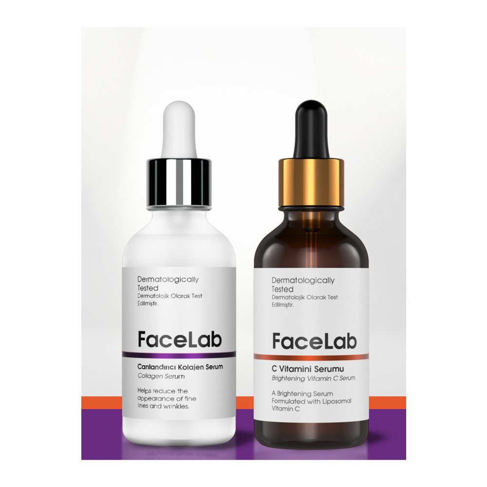 FaceLab 2li Canlandırıcı Cilt Bakım Seti - C Vitamini Serum Kolajen Serum Cilt ve Yüz Bakımı Fiyatı