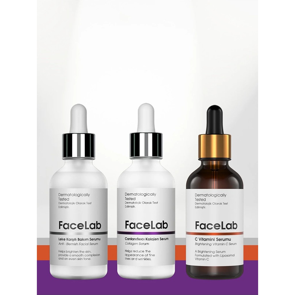 Facelab 3'lü Cilt Bakım Seti - C Vitamini Serumu + Kolajen Serumu + Leke Karşıtı Serum SSD / Solid State Drive Fiyatı