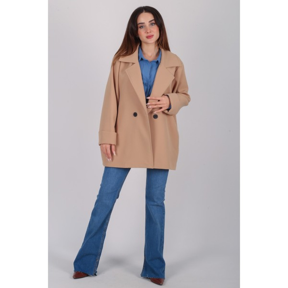 Facette Kadın 2022938477CAMEL Oversize Düğmeli Blazer Ceket Bayan Ceket Fiyatı